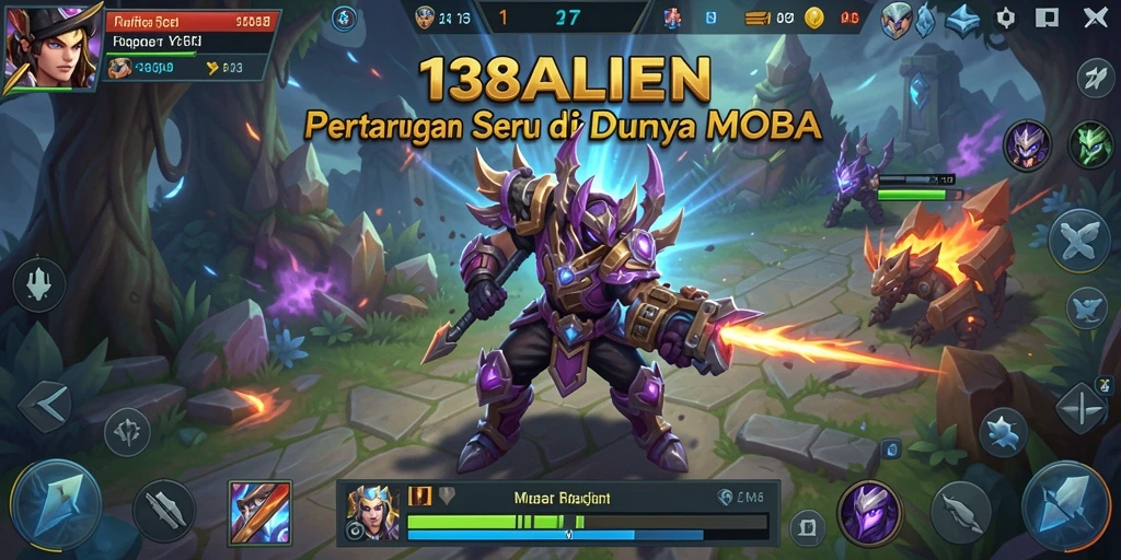 Screenshot 138ALIEN menampilkan pertempuran seru di arena MOBA.