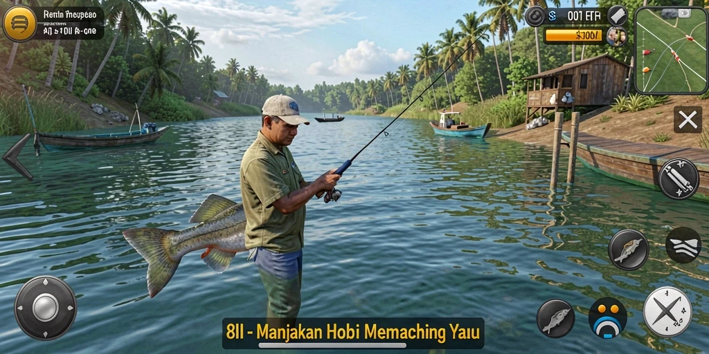 Screenshot gameplay 8II menampilkan pengalaman memancing yang menggembirakan dan realistis.