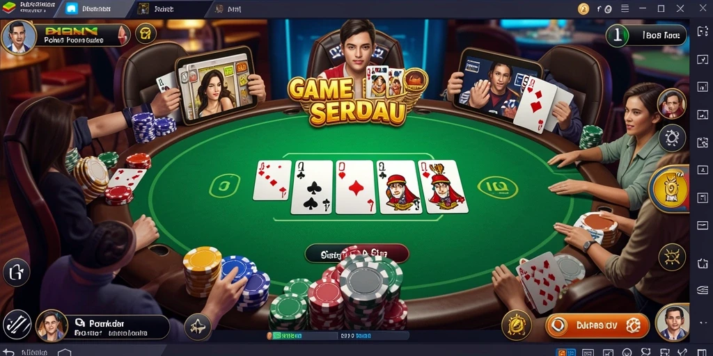 Tampilan gameplay menarik dalam aplikasi poker API77.