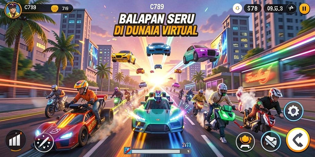 Momen seru dalam balapan dengan C789 menampilkan kecepatan dan adrenalin.