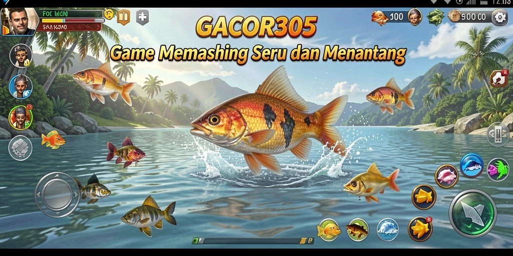 Tampilan gameplay GACOR305 dengan pengalaman memancing yang menantang.