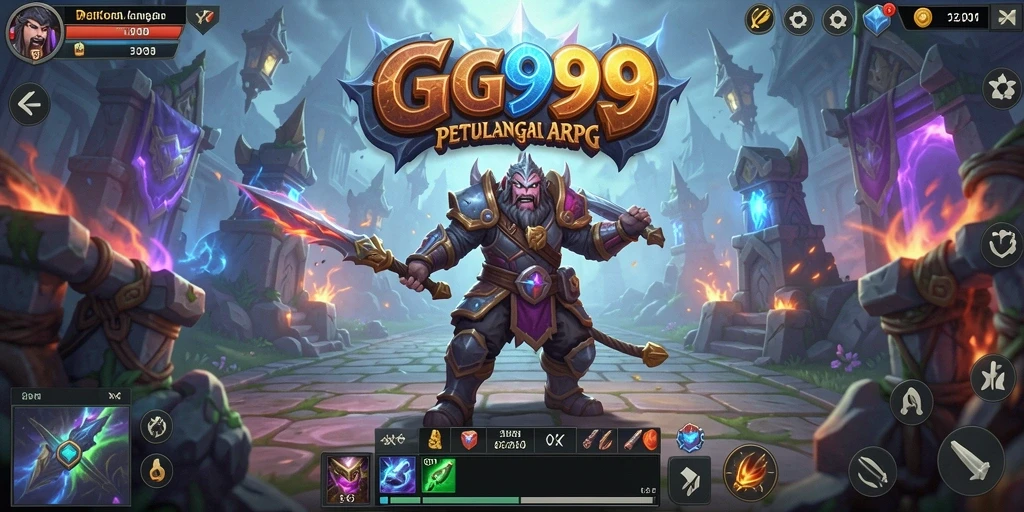 Tampilan memukau dari gameplay ARPG GG999 yang mendebarkan.