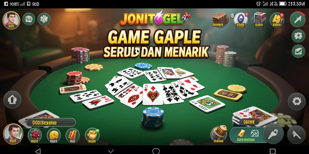 Screenshot gameplay JONITOGEL menampilkan suasana seru permainan Gaple.