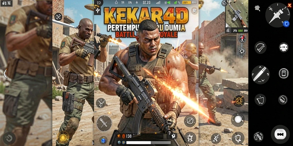Tampilan gameplay seru dalam pertempuran Battle Royale.