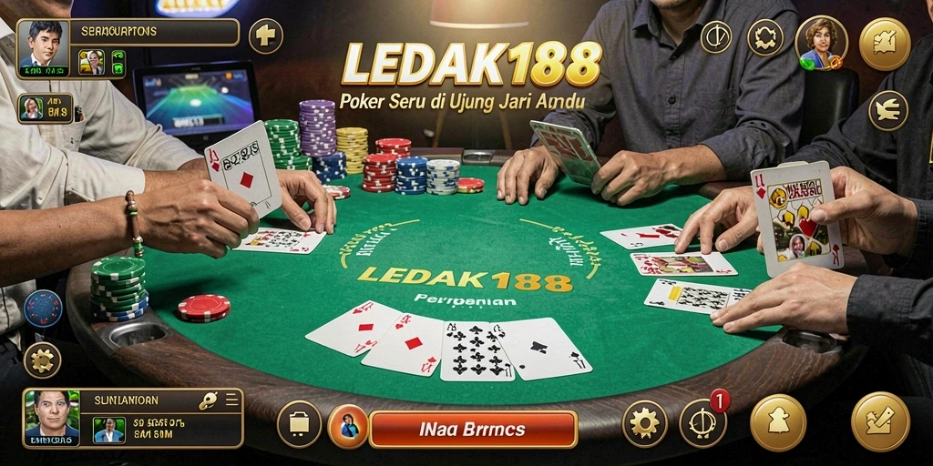 Tangkapan layar LEDAK188 menunjukkan gameplay poker yang mendebarkan.