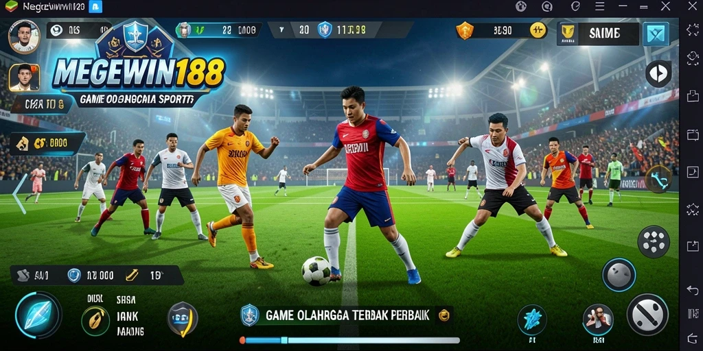 Screenshot gameplay seru dari MEGEWIN188 yang menampilkan pertandingan olahraga.
