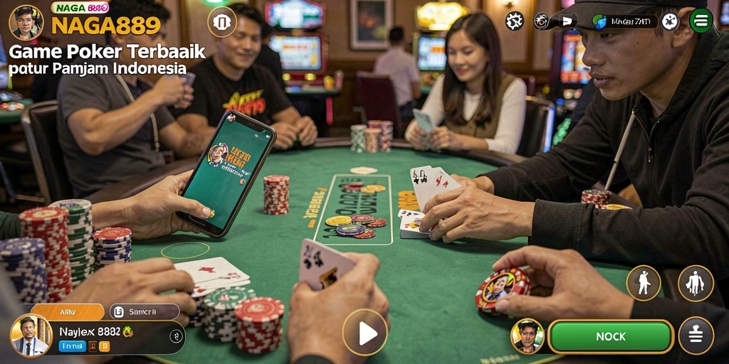 Tampilan gameplay seru dalam NAGA889 saat bermain Poker.