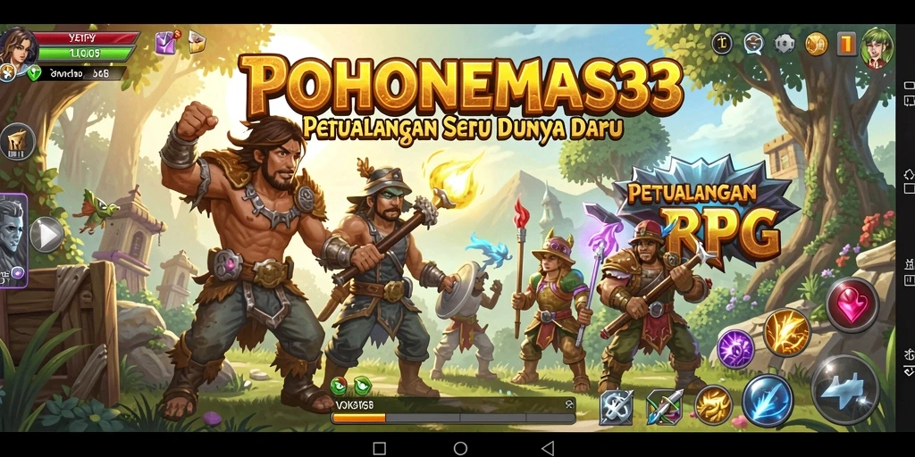 Tampilan gameplay POHONEMAS33 yang menarik dalam suasana RPG.