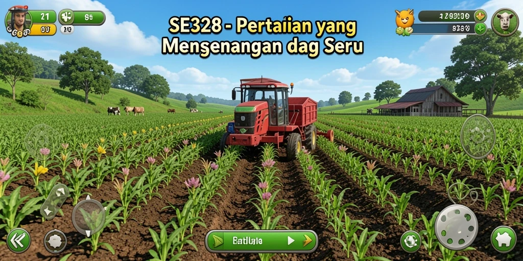 Tampilan gameplay yang menarik dalam SE328 saat bertani dan merawat tanaman.