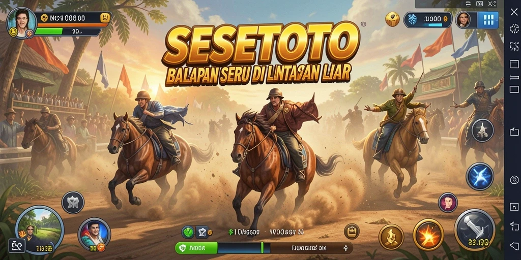 Tangkapan layar gameplay SESETOTO yang menunjukkan aksi balapan seru.