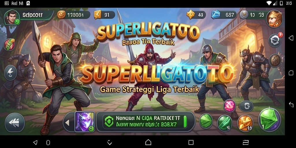 Screenshot gameplay SLG dari SUPERLIGATOTO yang menampilkan aksi pertandingan.