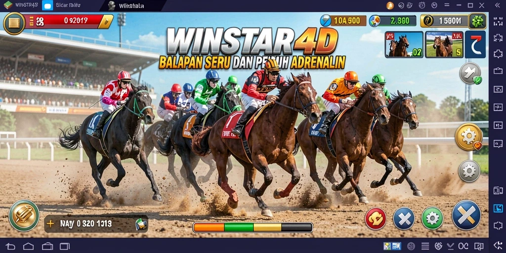 Gameplay balapan yang intens dan realistis dalam WINSTAR4D.