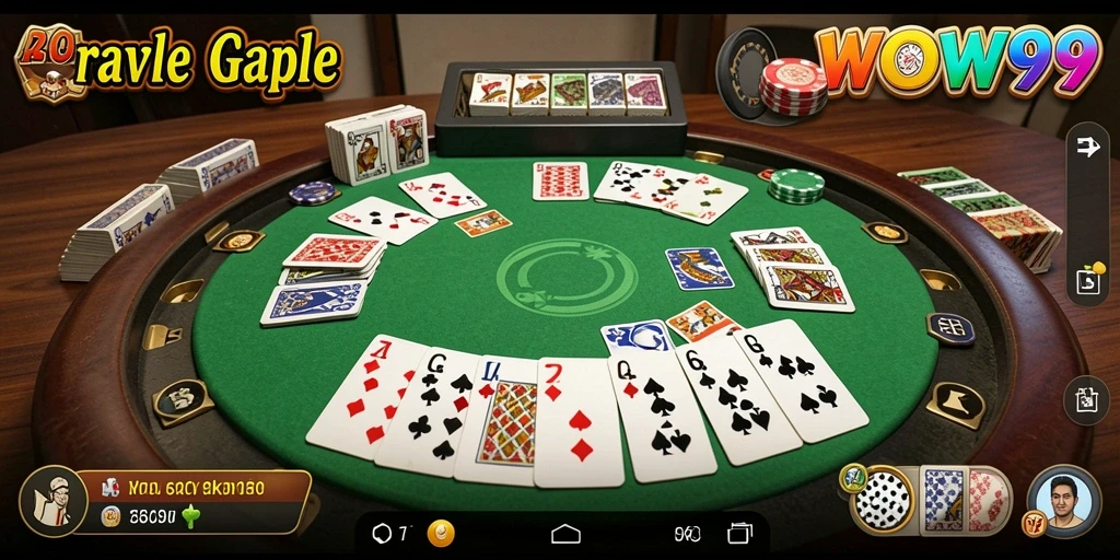 Tampilan gameplay WOW99 dengan suasana seru permainan Gaple.